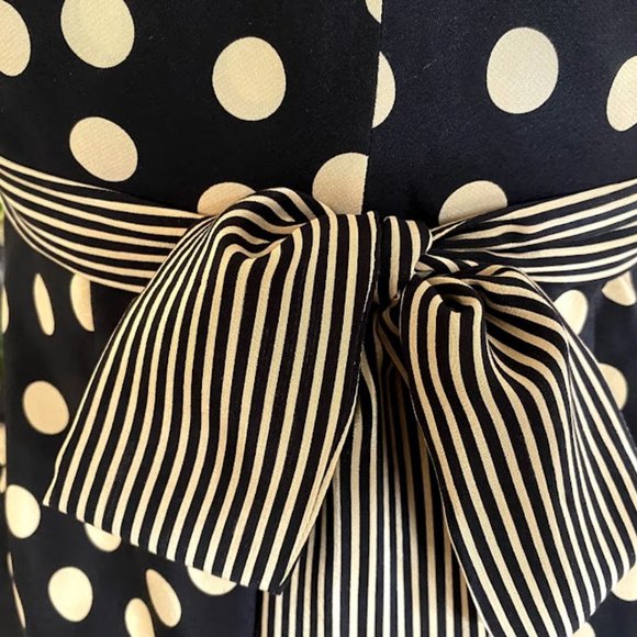 BCBGMaxazria Polka Dot Halter, XS black and cream - Picture 3 of 10